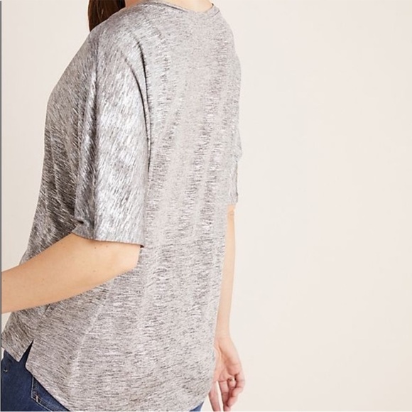 Anthropologie Radiant Shimmer Top Shirt Medium - Picture 3 of 6